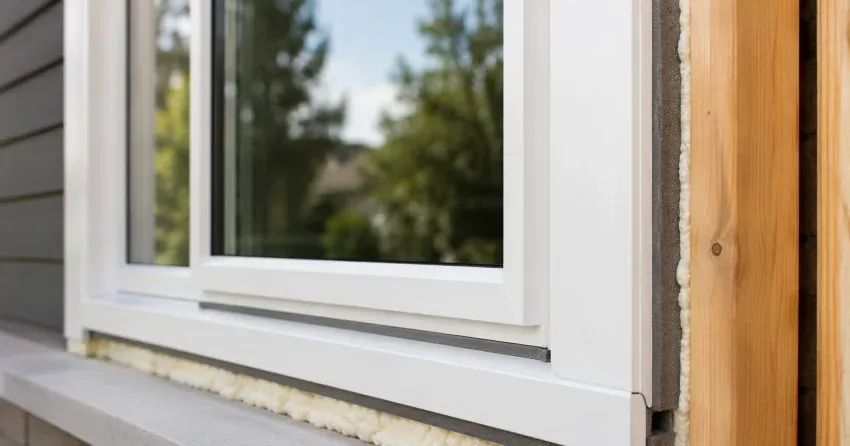 technician installing fiberglass window frame in Dorset Park, Scarborough home