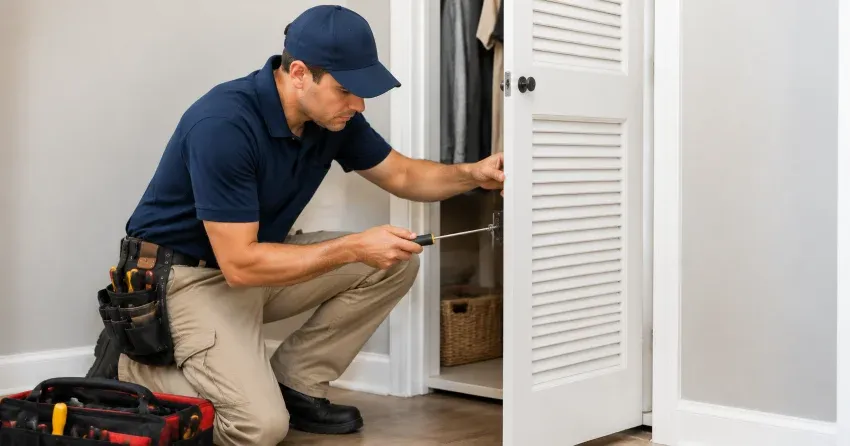 technician repairing doorbell button and wiring in Cliffside, Scarborough