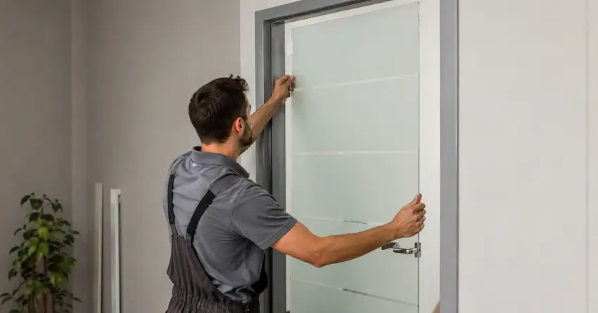 frosted glass interior door panel installation in Scarborough Junction, Scarborough