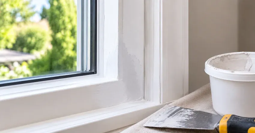 technician repairing rotted window frame corner in Scarborough Junction, Scarborough