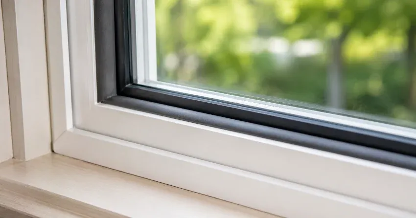 technician inspecting window weatherstripping for drafty window repair Steeles, Scarborough