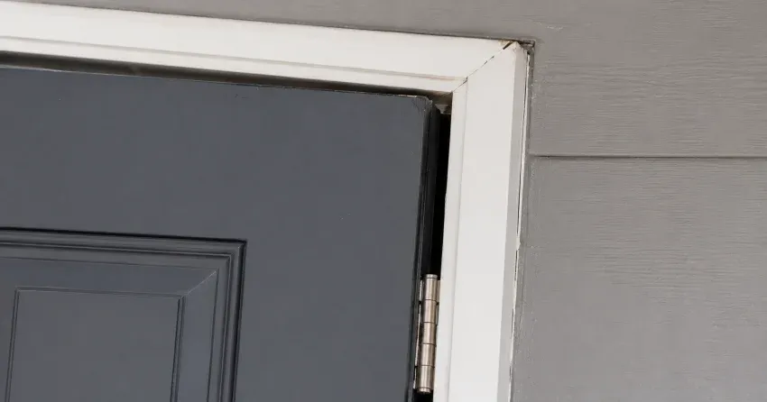technician tightening a loose door hinge in Eglinton East, Scarborough